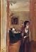 Adolf Friedrich Erdmann of Menzel (Living room with the sister of the artist) Art Pos...