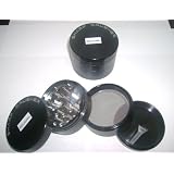 New Design 2010 BLACK SHARP CRUSHER LARGE 4PCS Space CNC Aluminum Magnetic Pollen Herb Grinder