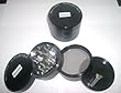 New Design 2010!! BLACK SHARP CRUSHER LARGE 4PCS Space CNC Aluminum Magnetic Pollen Herb Grinder