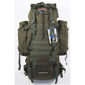 Brand New Military 65L +10L CAMO GREEN RUCKSACK BACKPACK CAMPING HIKING BAG