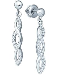10KT White Gold 0.28CT-Diamond Fashion Earrings