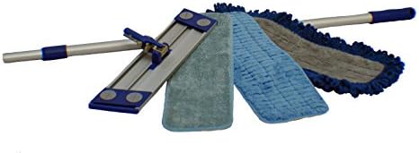 12" Wellness Cleaning Microfiber Mop Frame and Pole Mop Head Kit
