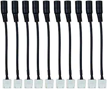 TonLong 10pcs No need soldering 10mm 2Pin Connector Cable to DC Female Adapter For 5050 Single Color LED Light Strip