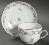 Herend Blue Garland (Pbg) Demitasse Cup & Saucer, Fine China Dinnerware