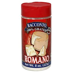 Racconto Grated Romano, 8-Ounce Shaker (Pack of 6)