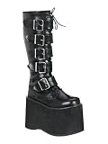 Black Demonia Buckle Lace Up Boot - Mens 8