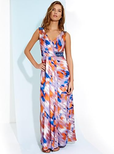 Monsoon Womens Sicily Maxi Dress Size 10 Orange