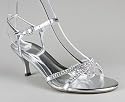Metallic Cross Front Rhinestone Heel