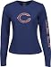 Chicago Bears Women's Navy Long Sleeve Giant Logo Too Tee
