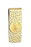 14K Gold Nugget Money Clip with 14K Liberty Coin Inlay