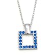 Deep Blue Crystal Square Fashion Necklace