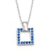 Deep Blue Crystal Square Fashion Necklace