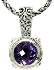 Balissima By Effy Collection Sterling Silver and 18k Yellow Gold Amethyst Pendant Necklace