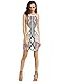ROMWE Women's Cutaway Sleeveless Geometric Print Party Dress White M