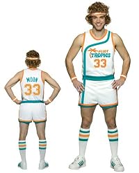 Flint Tropics Semi Pro Jackie Moon Basketball Uniform Costume (Jersey, Shorts, Wig, Headband and Socks)