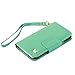 Galaxy S5 Case,by HiLDA,Wallet Case,PU Leather Case,Credit Card Holder,Flip Cover Skin,Galaxy SV I9600[Mint Green]