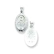 14k White Gold Reversible Miraculous Medal Pendant