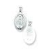 14k White Gold Reversible Miraculous Medal Pendant