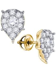 1.64 cttw 14k Yellow Gold Diamond Teardrop Earrings (Real Diamonds: 1.64 cttw)