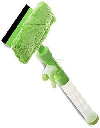 All in One Squeegee Window Wiper with Spray Bottle and Detachable Microfibre Cleaning Cloth and Rubber Blade