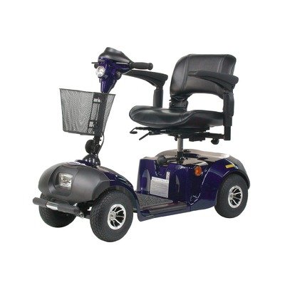 Drive Medical Daytona 4 GT Medium Sized 4 Wheel Scooter with Comfortable Padded Seat, Red, Medium