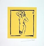 HOT STUFF – LIGHT YELLOW – HAND SIGNED OPEN SERIGRAPH PRINT POSTER ART GICLEE ALFRED GOCKEL 13×14
