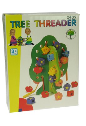 Childrens Toyshop  Toys : Wooden Tree - Threading and Lacing Toy