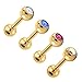 BodyJ4You 5PC Tragus Earrings Cartilage Studs 16G Rook Daith CZ Crystals Steel Barbell Piercing