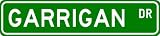 GARRIGAN Street Sign ~ Personalized Family Lastname Sign ~ Gameroom, Basement, Garage Sign ** ALUMINUM