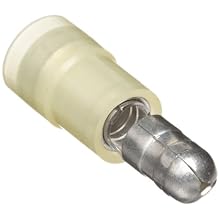 Morris Products 12058 Bullet Disconnect, Double Crimp, Nylon Insulated, Yellow, 12-10 Wire Size 0.197"   (Pack of 100)