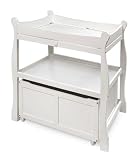 Sleigh Changing Table with Cart - White