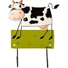 Mila Childrens Coat Hook Moo Cow, 2 Hooks, Hand Painted