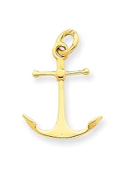 14k Yellow or White Gold Anchor Charm
