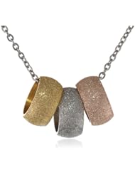 Womens 18kt Gold Rose Gold Plated Stainless Steel Circle  Shaped Pendant Necklace, 18"