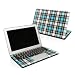 Turquoise Plaid Design Skin Decal Sticker for Apple MacBook 13"" (Black or White Polycarbonate w/SEPARATE TRACKPAD)