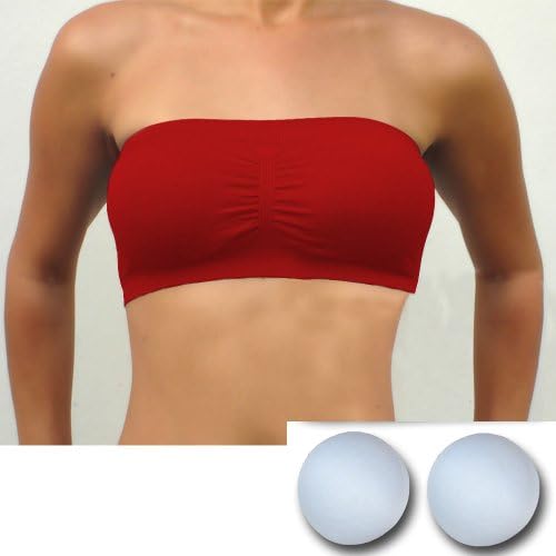 New Seamless Cropped Mini Tube Top Bandeau Pad Strapless Bra Cami Tank Sexy Red