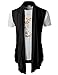 H2H Men's Shawl Collar Sleeveless Cardigan with No Button BLACK US XL/Asia 2XL (KMOCASL01)