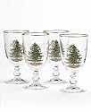 Spode Christmas Tree Pedestal Goblets, Set of 4