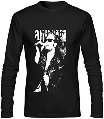 WQSTYLE Men's Alice In Chains Layne Staley T shirt S Black