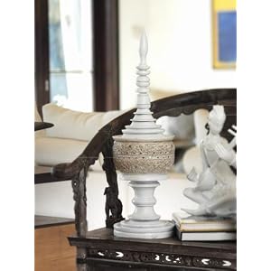 Set of 2 Pagoda Boxes Hand-Craved in White Finish
