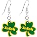 Yellow Green Irish Shamrock Earrings title=