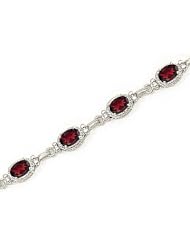 14kt Yellow Gold Oval Garnet Bracelet.