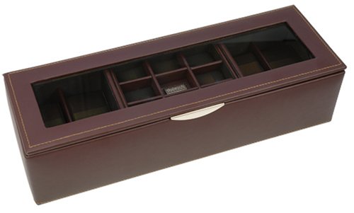 Dulwich Brown Leather Watch and Cufflink Box