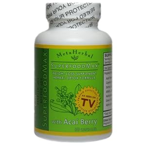 Superfood Max with Acai Berry & 13 Other Diet Foods: Weight Loss Diet Pill & Herbal Detoxify Formula - Anti-Aging Supplement
