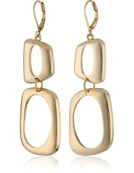 T Tahari "Essentials" Gold Colored Link Double Link Drop Earrings