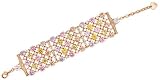 Pastel Colored CZ Multi Gemstone Gold Glitz Cuff Bracelet by Glitzs