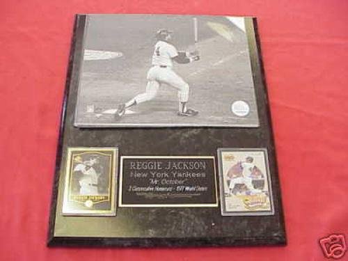 New York Yankees Reggie Jackson 1977 World Series Homerun 2 Card Collector Plaque