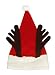 16" Red and White Christmas Santa Hat with Reindeer Antlers - Adult Size