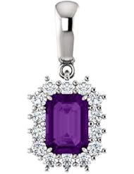 Platinum 7.00x5.00mm Emerald Cut Chatham Created Alexandrite and Diamond Pendant -- LIFETIME WARRANTY