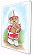 Sports Bear Football Star - Childrens Wall Art, Kids Wall Art, Nursery Wall Art Ready-to-Hang Plaque 10.5" x 13.5"